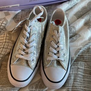 Silver Sequin Converse